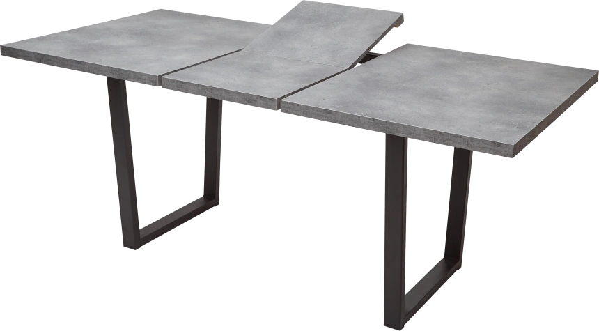 Кухонный стол раздвижной Лофт 138, Бетон Портленд, Черный
