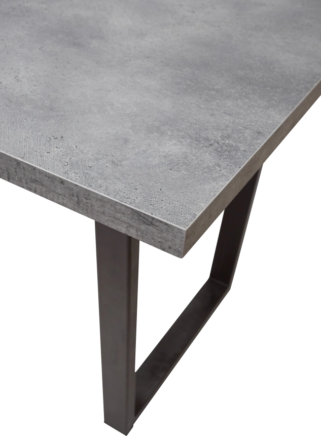 Кухонный стол раздвижной Лофт 138, Бетон Портленд, Черный