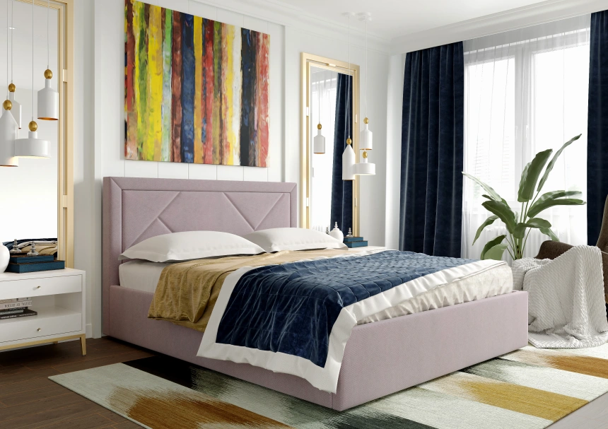 Кровать Сиеста 140, полутораспальная, мягкая, альба роза