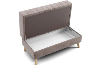 Банкетка Норд, мягкая, с ящиком, ткань альба мокко