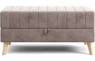 Банкетка Норд, мягкая, с ящиком, ткань альба мокко