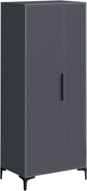 Шкаф двухстворчатый Иадама, графит / графит софт