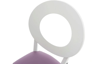 Стул Коломбо-2, деревянный, нитро пурпл экокожа, каркас эмаль белая