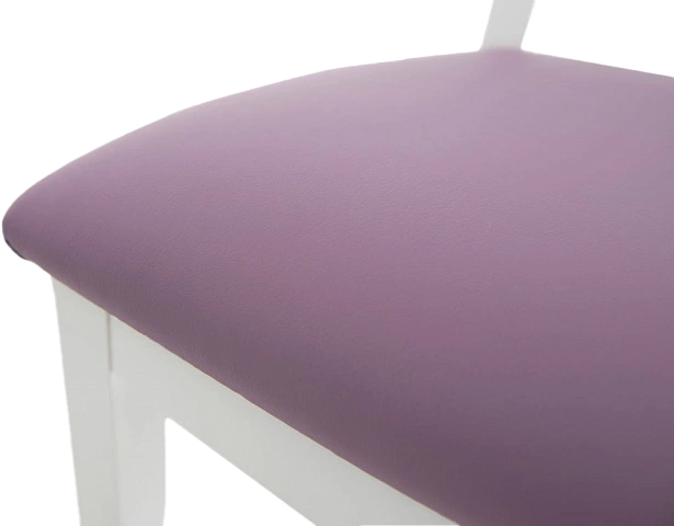 Стул Коломбо-2, деревянный, нитро пурпл экокожа, каркас эмаль белая