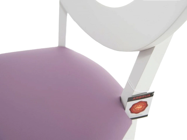 Стул Коломбо-2, деревянный, нитро пурпл экокожа, каркас эмаль белая