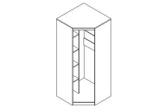 Шкаф угловой Даллас, распашной для одежды, дуб винтерберг / таксония