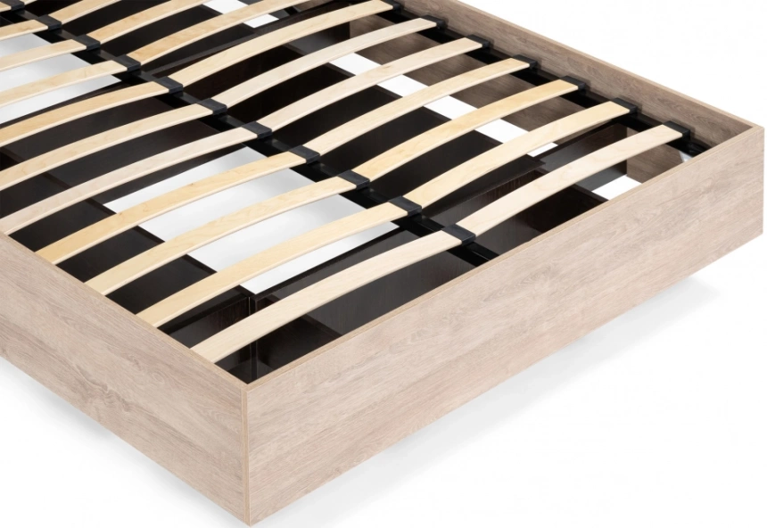 Двуспальная кровать Магантия, 160x200, с ПМ, парящая, дуб баррик