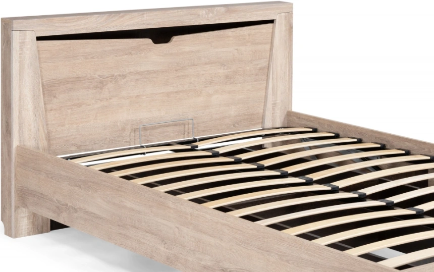 Двуспальная кровать Магантия, 160x200, с ПМ, парящая, дуб баррик