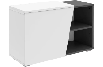 Тумба для обуви Одри, 80x49.6x33.3, Чёрный графит / Белый