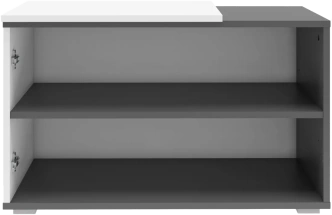 Тумба для обуви Одри, 80x49.6x33.3, Чёрный графит / Белый
