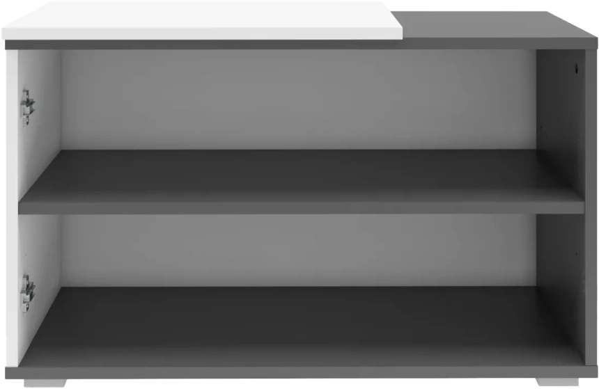 Тумба для обуви Одри, 80x49.6x33.3, Чёрный графит / Белый