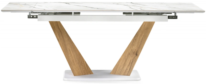 Кухонный стол раздвижной Кели, 140(200), керамика, дуб монтана / белый