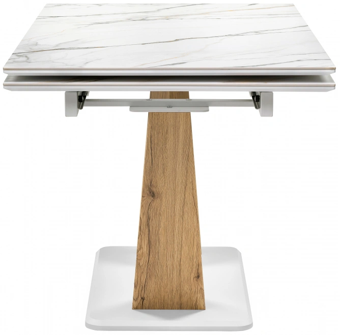 Кухонный стол раздвижной Кели, 140(200), керамика, дуб монтана / белый
