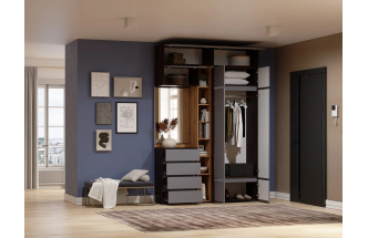 Шкаф навесной Роут 4, венге / графит софт