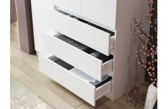 Шкаф трехдверный Мадера, распашной для одежды, лдсп белый