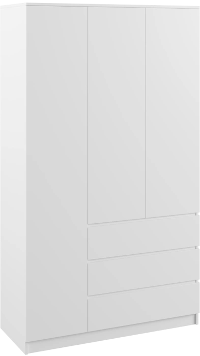 Шкаф трехдверный Мадера, распашной для одежды, лдсп белый