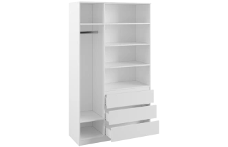 Шкаф трехдверный Мадера, распашной для одежды, лдсп белый