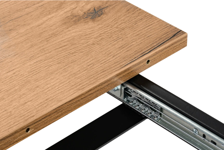 Кухонный стол раздвижной Колон Лофт, 120(160)x75, ЛДСП, дуб делано темный, каркас матовый черный