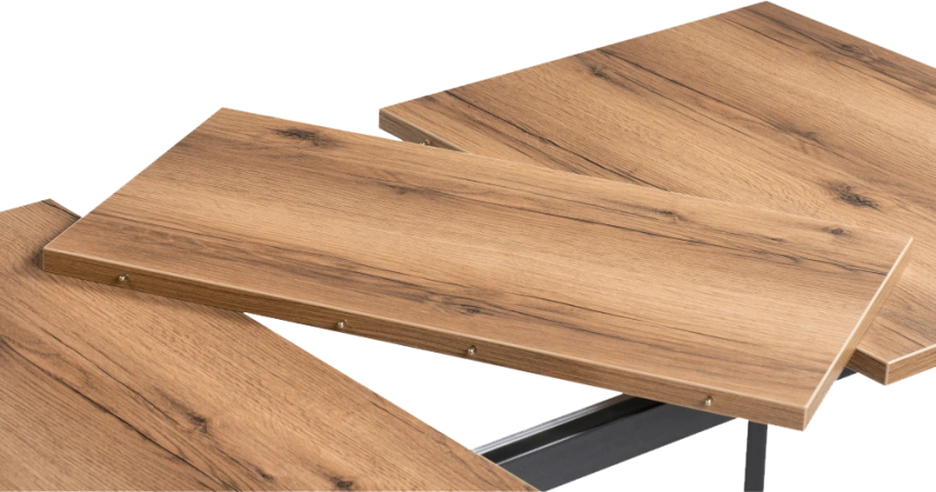 Кухонный стол раздвижной Колон Лофт, 120(160)x75, ЛДСП, дуб делано темный, каркас матовый черный