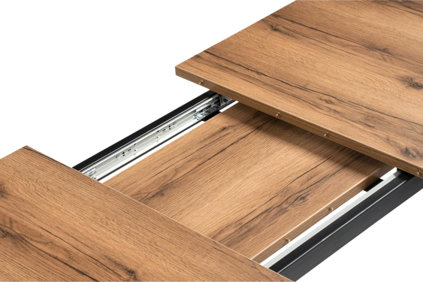 Кухонный стол раздвижной Колон Лофт, 120(160)x75, ЛДСП, дуб делано темный, каркас матовый черный