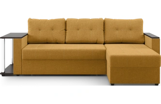 Диван угловой Атланта, модель 110, Savana Plus yellow (соломенный) / венге