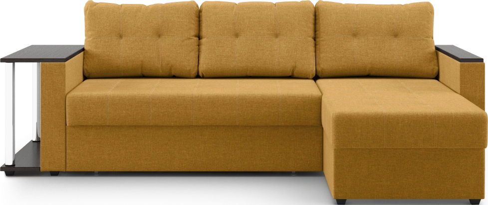 Диван угловой Атланта, модель 110, Savana Plus yellow (соломенный) / венге