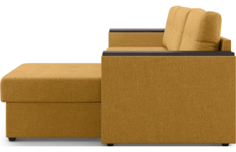 Диван угловой Атланта, модель 110, Savana Plus yellow (соломенный) / венге