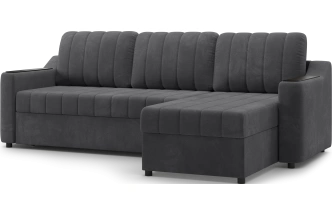 Диван угловой Мурано, модель 101, Maxx 965 (темно-серый) / венге