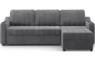 Диван угловой Мурано, модель 101, Maxx 965 (темно-серый) / венге