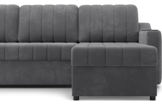 Диван угловой Мурано, модель 101, Maxx 965 (темно-серый) / венге