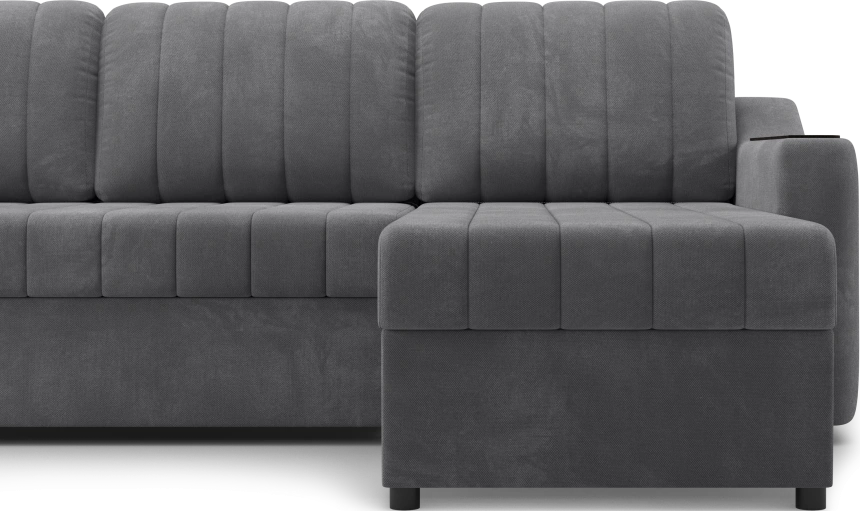 Диван угловой Мурано, модель 101, Maxx 965 (темно-серый) / венге