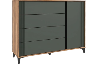 Комод Богемия, Дуб барокко / Зелёный