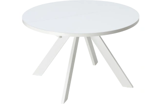 Кухонный стол раздвижной Монтен 120, Белый, стекло, Белый