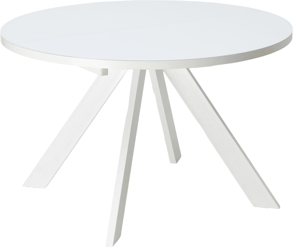 Кухонный стол раздвижной Монтен 120, Белый, стекло, Белый