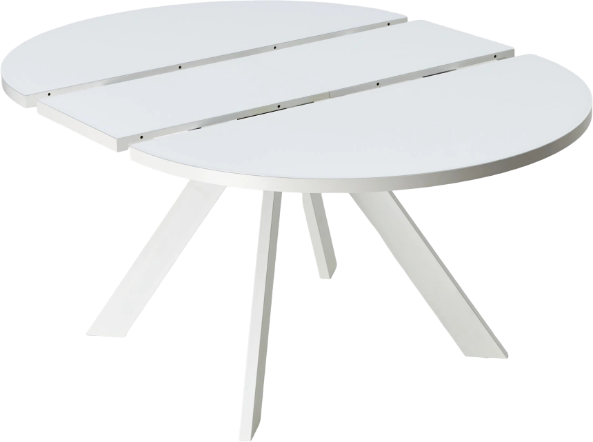 Кухонный стол раздвижной Монтен 120, Белый, стекло, Белый