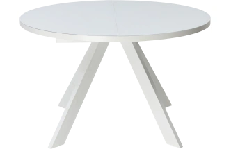 Кухонный стол раздвижной Монтен 120, Белый, стекло, Белый