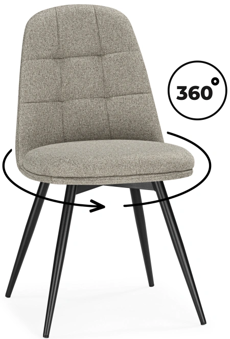 Стул Texas 1, поворотный 360, светло-серый / черный