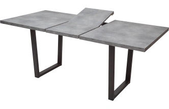 Кухонный стол раздвижной Лофт 160, Бетон Портленд, Черный
