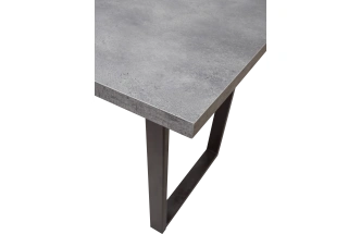 Кухонный стол раздвижной Лофт 160, Бетон Портленд, Черный