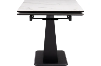 Кухонный стол раздвижной Кели, 140(200), керамика, белый, каркас черный