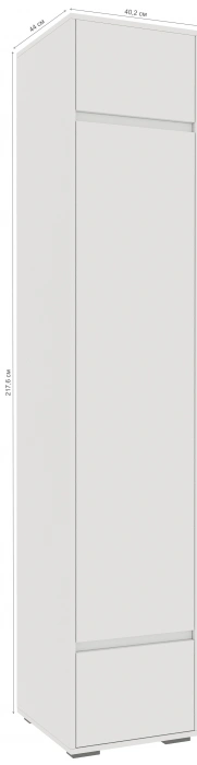 Шкаф одностворчатый Роут, распашной с полками, белый