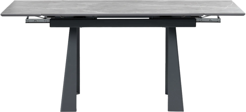 Кухонный стол раздвижной Бэйнбрук 120(180), МДФ, серый мрамор, каркас графит