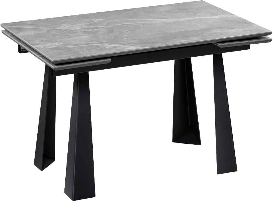 Кухонный стол раздвижной Бэйнбрук 120(180), МДФ, серый мрамор, каркас графит