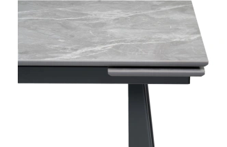 Кухонный стол раздвижной Бэйнбрук 120(180), МДФ, серый мрамор, каркас графит