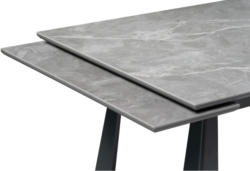 Кухонный стол раздвижной Бэйнбрук 120(180), МДФ, серый мрамор, каркас графит