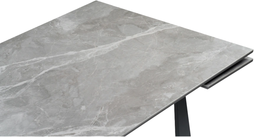 Кухонный стол раздвижной Бэйнбрук 120(180), МДФ, серый мрамор, каркас графит