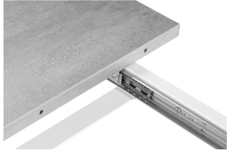 Кухонный стол раздвижной Колон Лофт, 120(160)x75, ЛДСП, бетон, каркас белый матовый