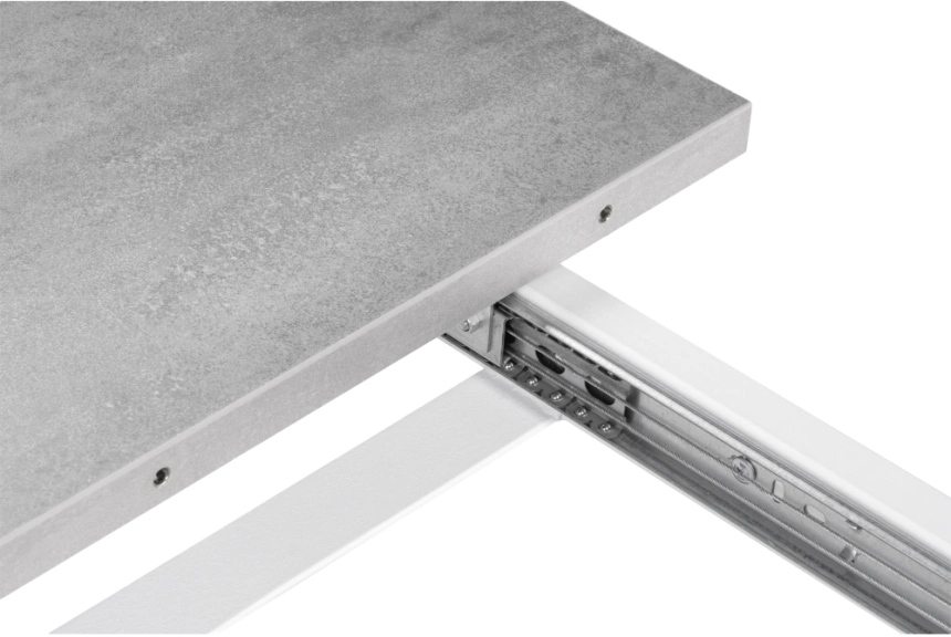 Кухонный стол раздвижной Колон Лофт, 120(160)x75, ЛДСП, бетон, каркас белый матовый