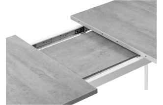 Кухонный стол раздвижной Колон Лофт, 120(160)x75, ЛДСП, бетон, каркас белый матовый