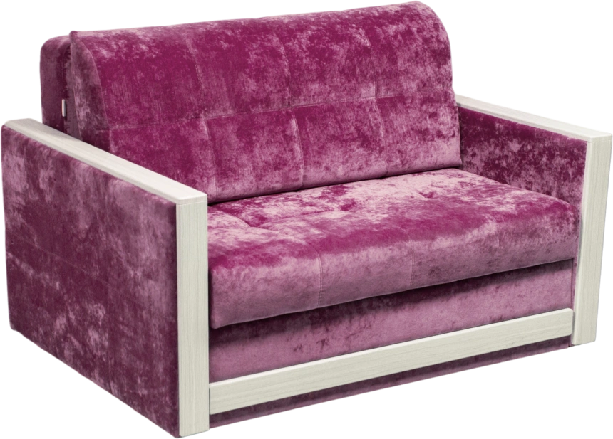 Диван прямой малый Адель 2, ткань Краш 28, декор Рамух белый